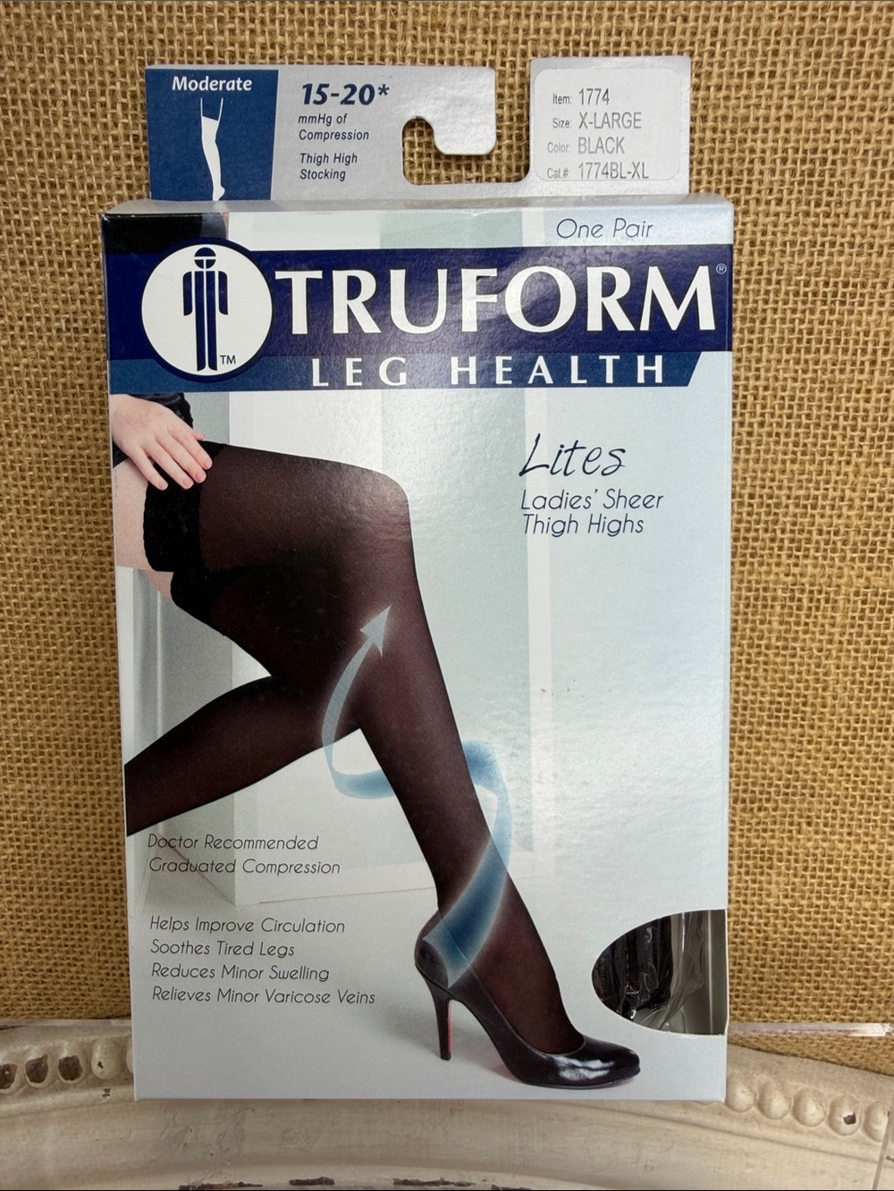 Truform Lites Ladies' Sheer Thigh Highs - Black